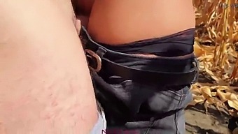 Young Brunette Gets Her Panties Filled With Step-Brother'S Cum During Farm Work