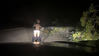 Intense Public Intercourse! Vigorous Thrusting In A Secluded Outdoor Location