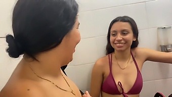 Two Girls Engage In Passionate Kissing And Pussy Play Before Heading To The Pool