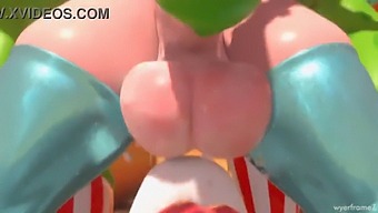 A Sexually Aroused Transsexual Gives A Blowjob To Princess Rosalina Futa.